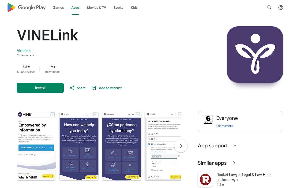 Early County arrest records and court charges with VINELink Google Play app