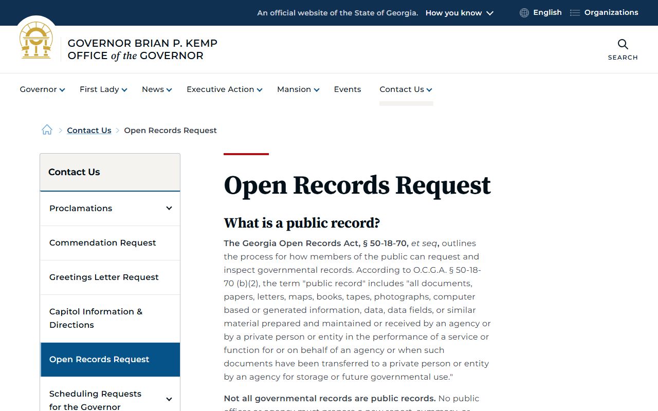 Early County court records Georgia open records request example