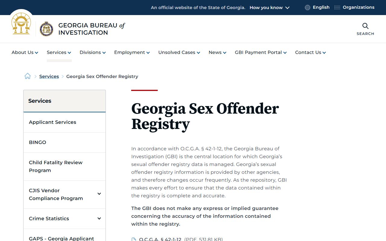 Early County criminal court records and GBI registry service information