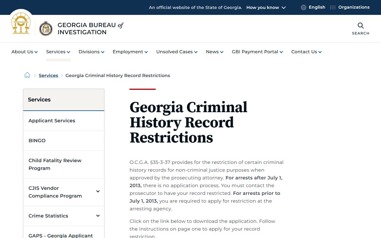 Early County criminal court records and Georgia criminal history restrictions