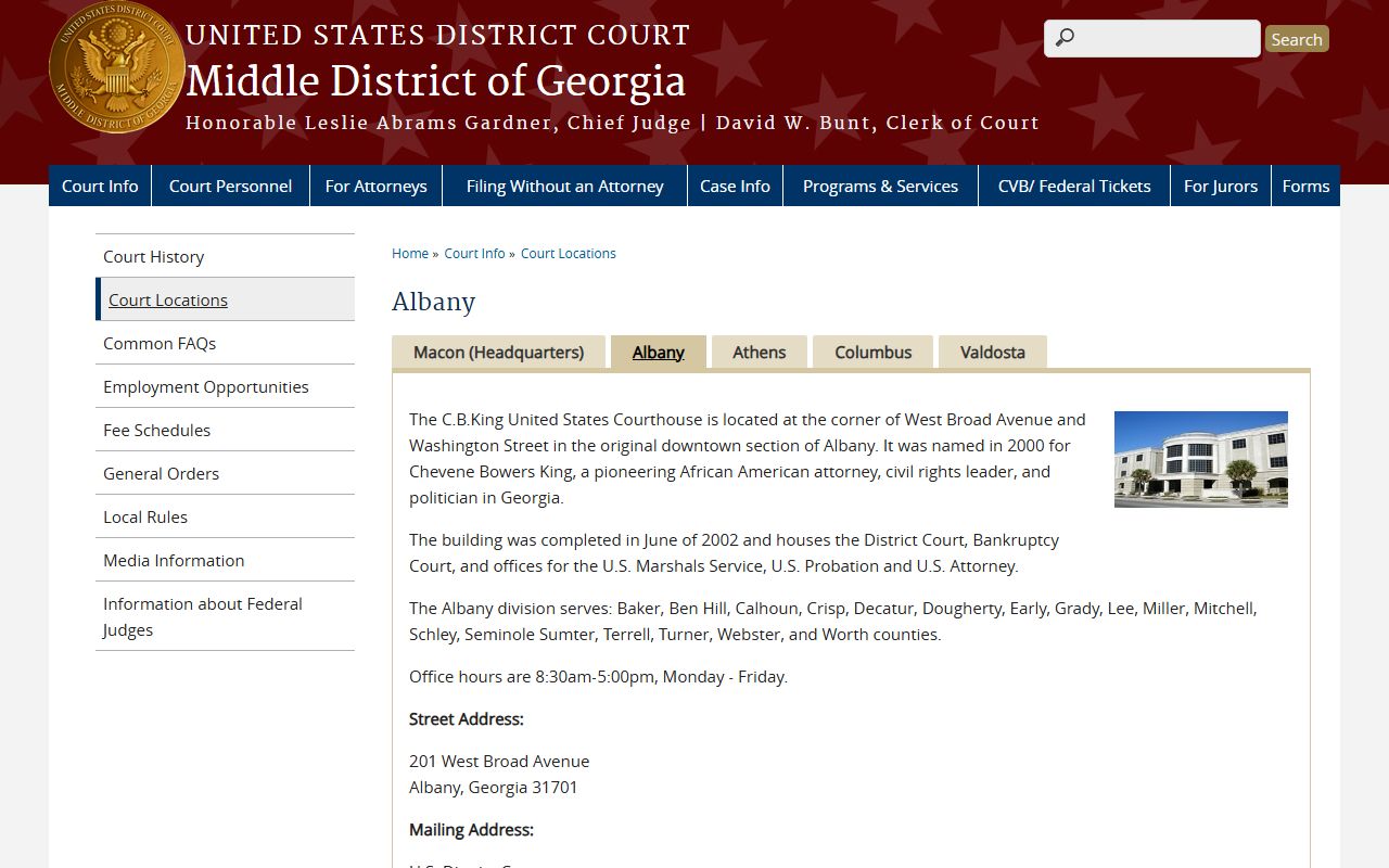 Early County Superior Court records and Albany federal division