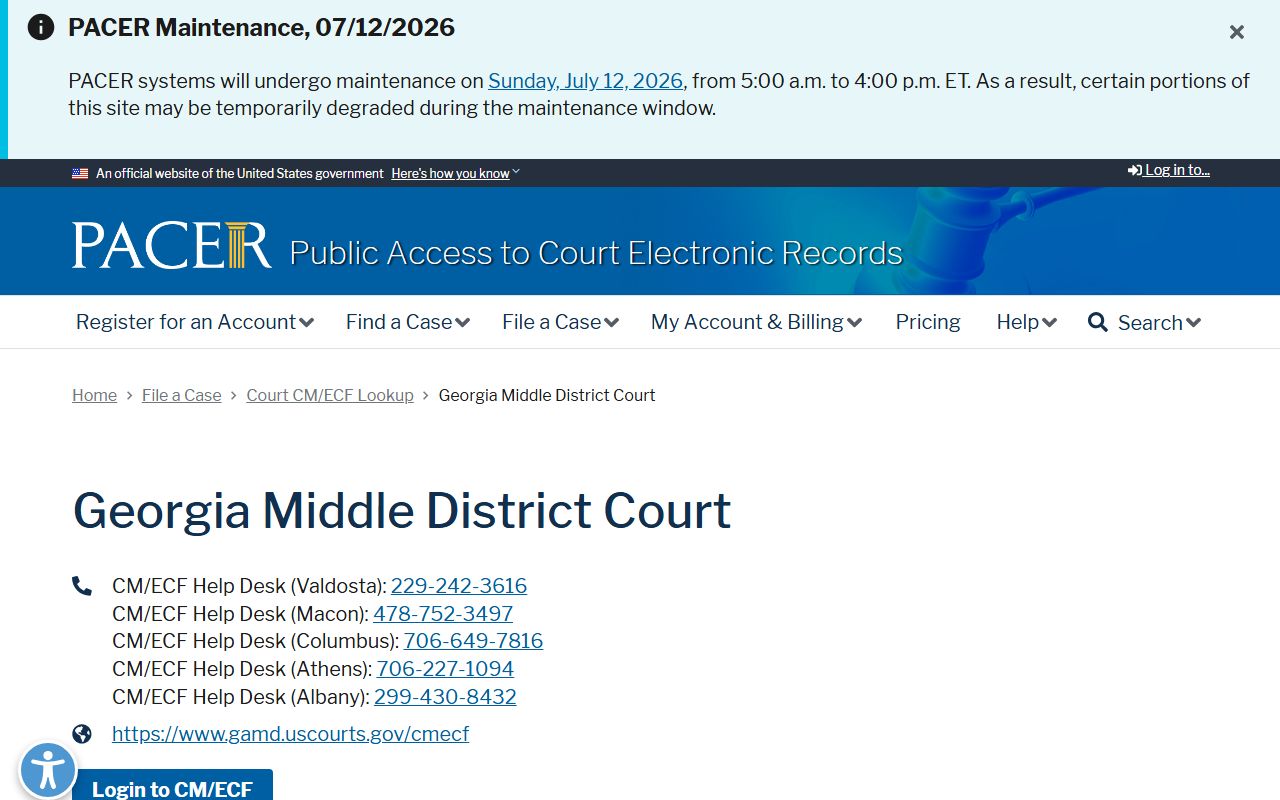 Early County Superior Court records compared with federal PACER access