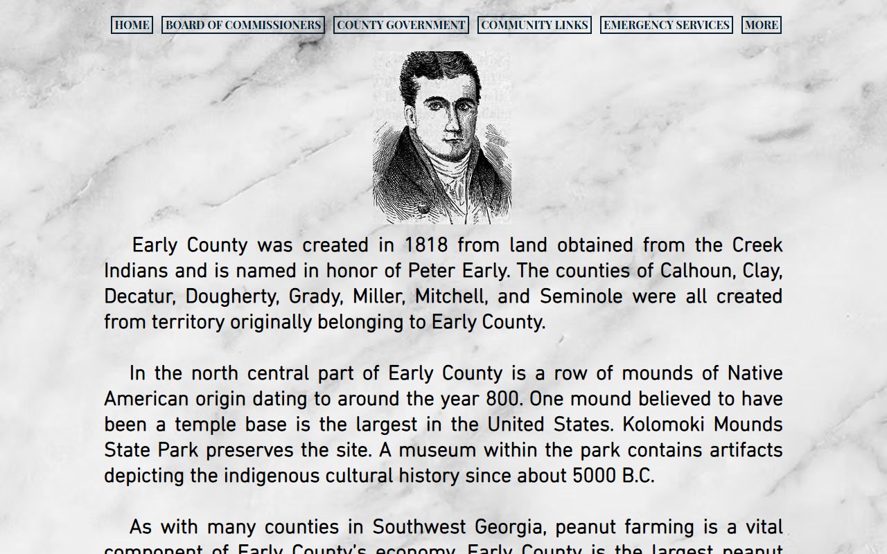 Early County court records county history page