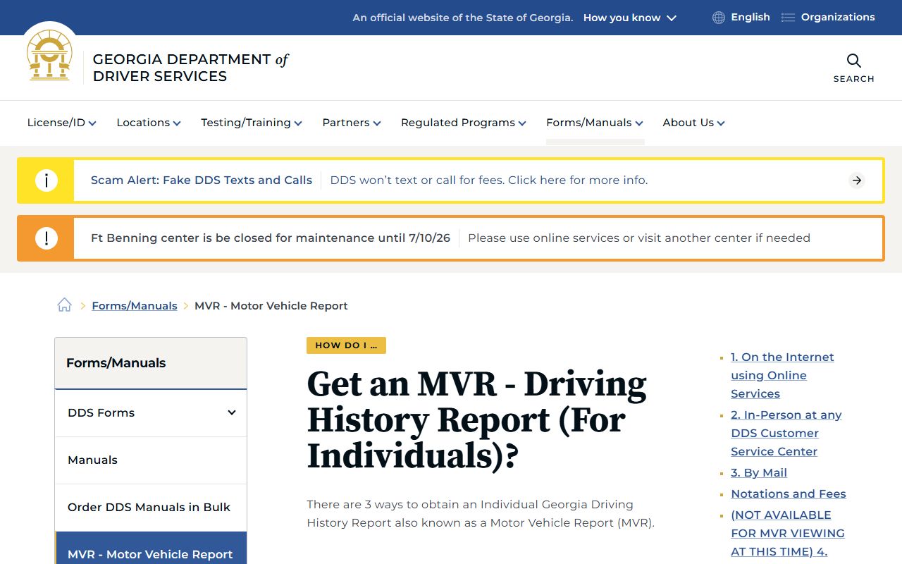 Early County traffic court records DDS motor vehicle report page